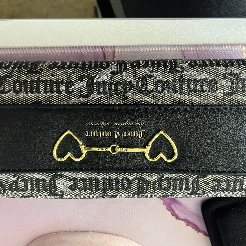 Juicy Couture Black and Gold Heart Keychain